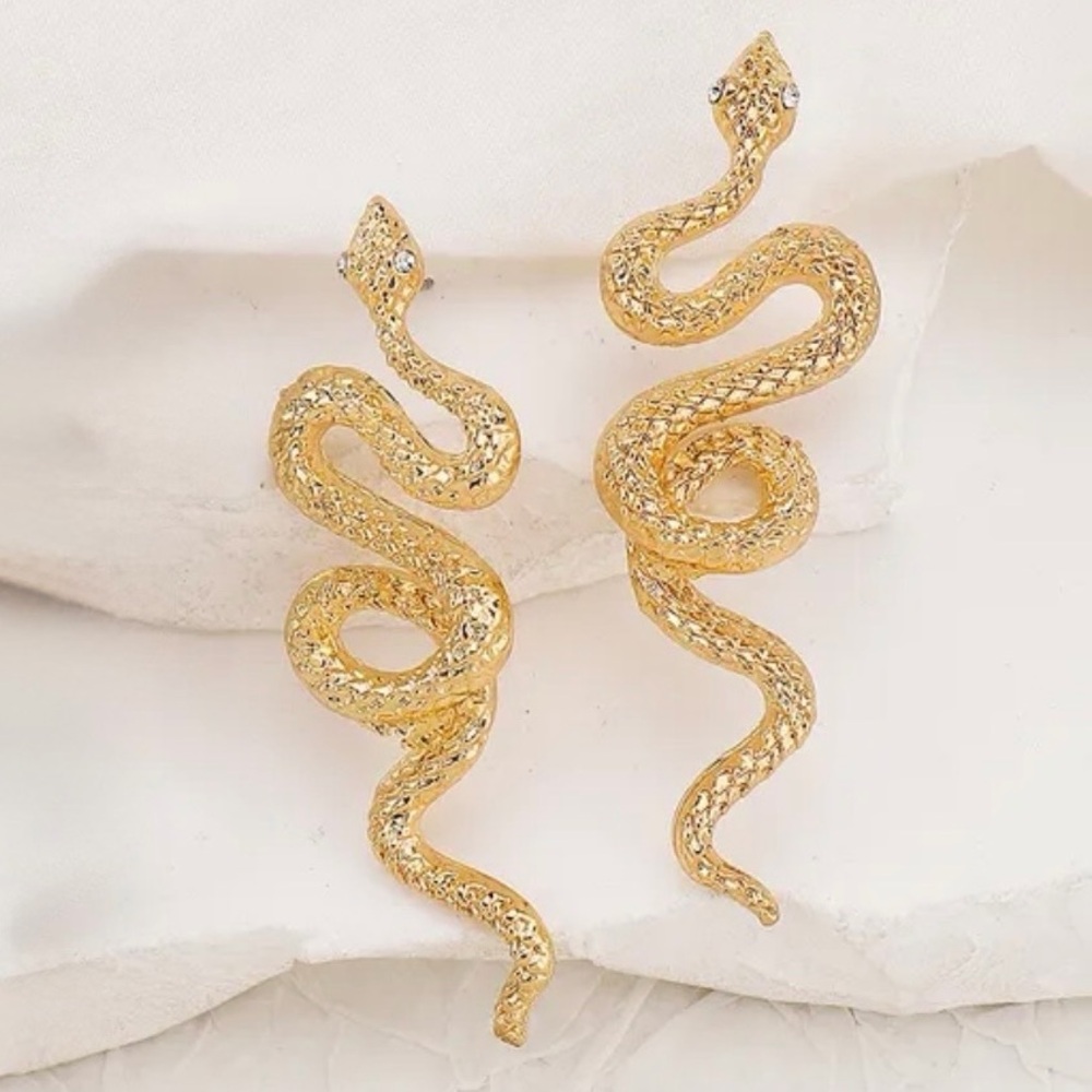 Zara Gold Snake Earrings Serpenti Jewelry
